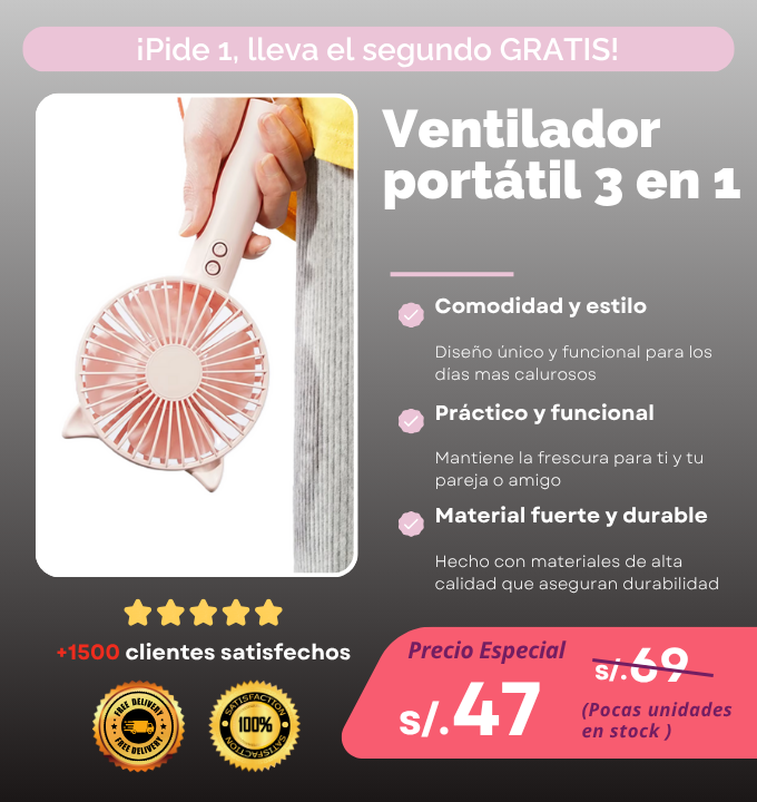 Ventilador portátil 3 en 1